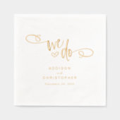 We doen handgeschreven script bruiloft goud folie servetten (Voorkant)