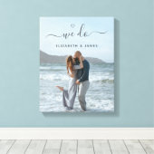 We doen handgeschreven Script Couple Photo Canvas Afdruk (Insitu (Houten vloer))