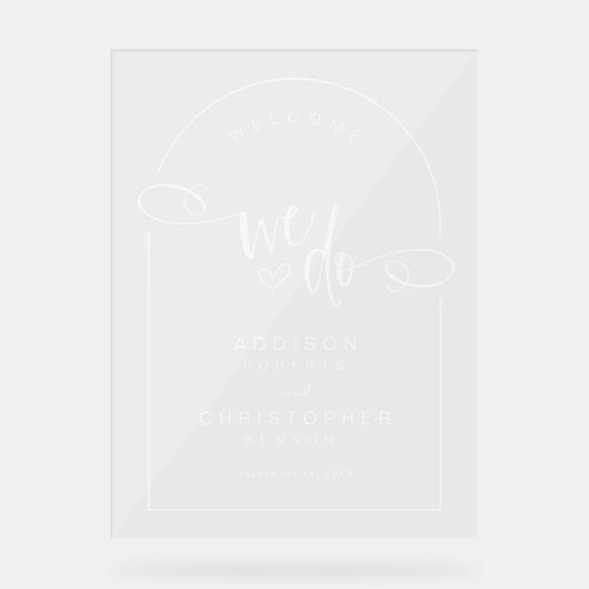We doen handgeschreven script Modern Wedding Welko Acryl Bord (Voorkant)