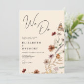 We doen Herfst Boho Wildflower bruiloft Kaart (Staand voorkant)