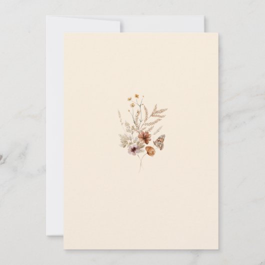 We doen Herfst Boho Wildflower bruiloft Kaart (Achterkant)