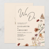 We doen Herfst Boho Wildflower bruiloft Kaart (Voorkant / Achterkant)