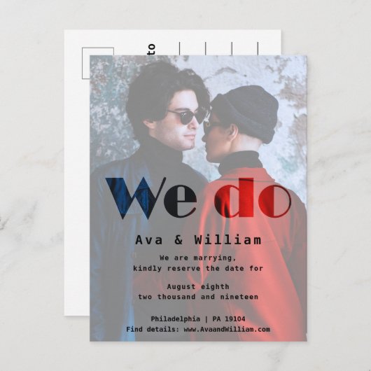 We doen - Herfst bruiloft - Reserveer de datum Aankondigingskaart (Voorkant / Achterkant)