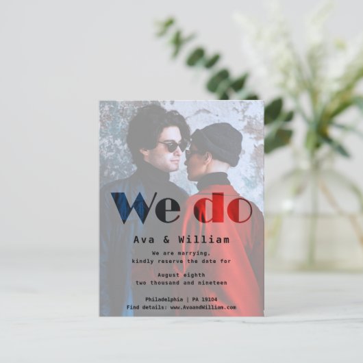 We doen - Herfst bruiloft - Reserveer de datum Aankondigingskaart (Staand voorkant)