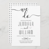 "We doen het" cursieve kalligrafie bruiloft Kaart (Voorkant / Achterkant)