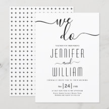 "We doen het" cursieve kalligrafie bruiloft