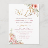 We doen het | Elegant Gold Script & Sweet Rozen We Uitnodiging Briefkaart (Voorkant)