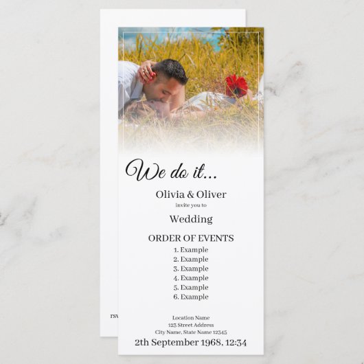 We doen het - Het zoenen van een paar op een weide Programmakaart (Voorkant / Achterkant)