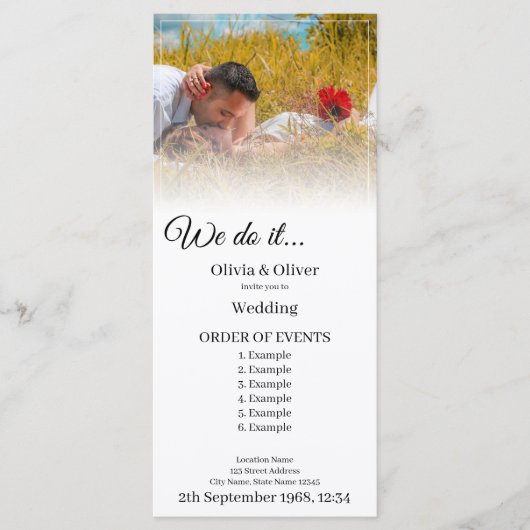 We doen het - Het zoenen van een paar op een weide Programmakaart (Voorkant)