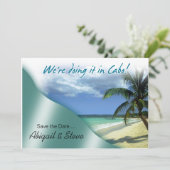We doen het in Cabo! Bewaar de datum Save The Date (Staand voorkant)