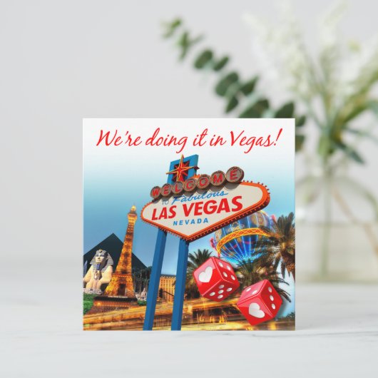 We doen het in Vegas Wedding Kaart (Staand voorkant)