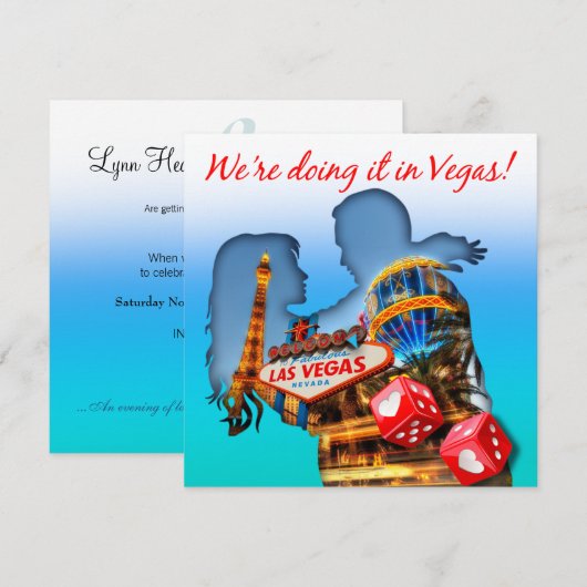 We doen het in Vegas Wedding Kaart (Voorkant / Achterkant)