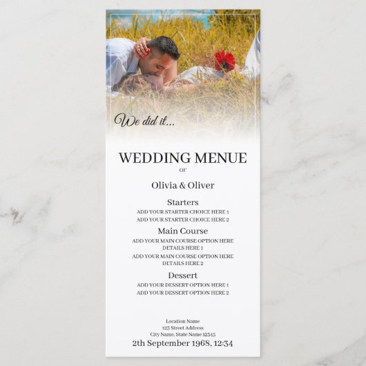 We doen het - Kussend Paar op een Weiland Menu (Voorkant)
