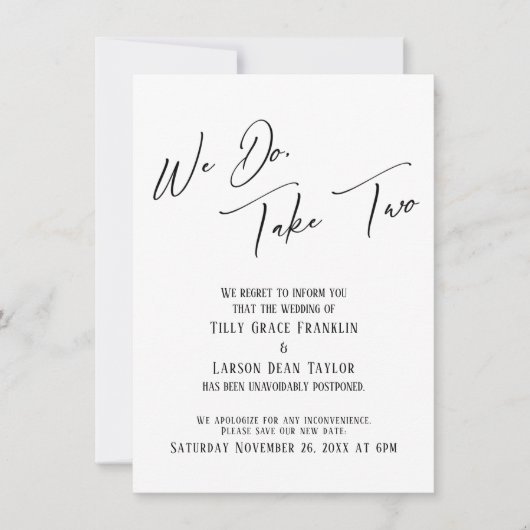 We doen het, neem er twee: een vertraagde bruiloft kaart (Voorkant)