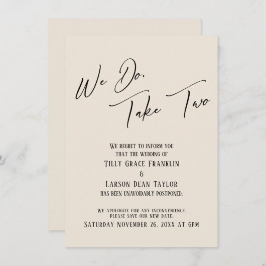 We doen het, neem er twee: Vertraagde bruiloft-kin Kaart (Voorkant / Achterkant)