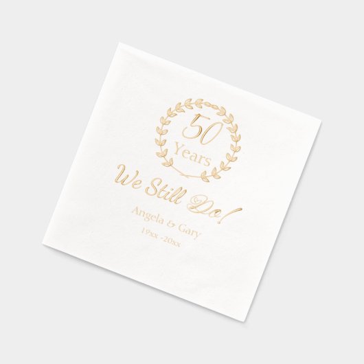 "We doen het nog steeds" 50ste bruiloft Jubileum Folie Servetten (Links)