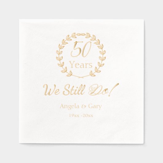 "We doen het nog steeds" 50ste bruiloft Jubileum Folie Servetten (Voorkant)