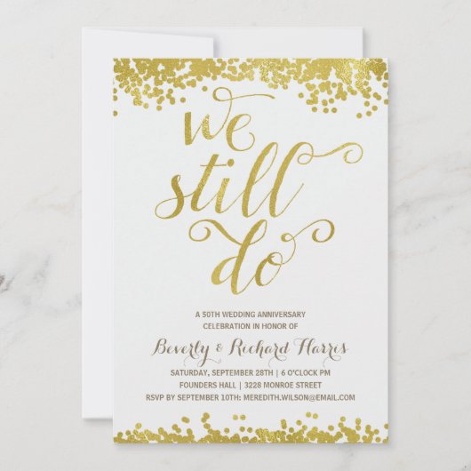 We doen het nog steeds | Faux Gold Foil Jubileum P Kaart (Voorkant)