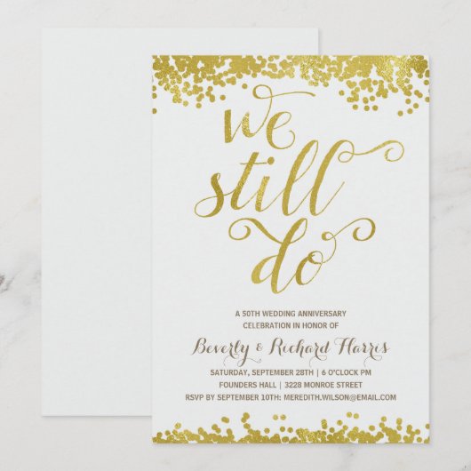 We doen het nog steeds | Faux Gold Foil Jubileum P Kaart (Voorkant / Achterkant)