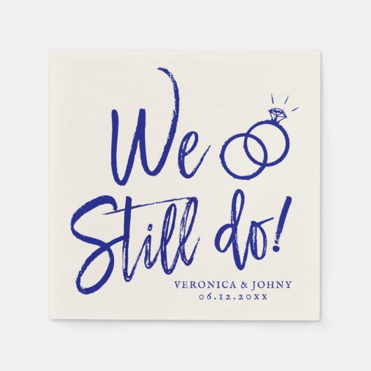 We doen het nog steeds | Navy Script van Jubileum  Servet (Voorkant)