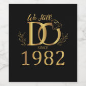 We Doen Het Nog Steeds Sinds 1982 Trouw Huwelijksj Wijn Etiket (Enkel label)