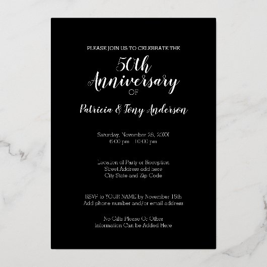 We doen het nog steeds - Weddenschap Jubileum Foto Folie Uitnodiging (Achterkant)