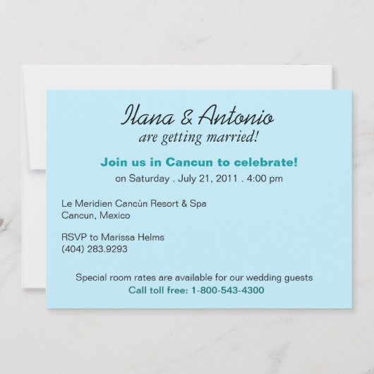 We doen het op de strand Save the Date (Achterkant)