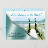 We doen het op de strand Save the Date (Voorkant / Achterkant)