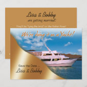 We doen het op een jacht Save the Date (Voorkant / Achterkant)