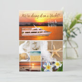 We doen het op een Yacht Wedding Collage Kaart (Staand voorkant)