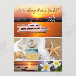 We doen het op een Yacht Wedding Collage Kaart