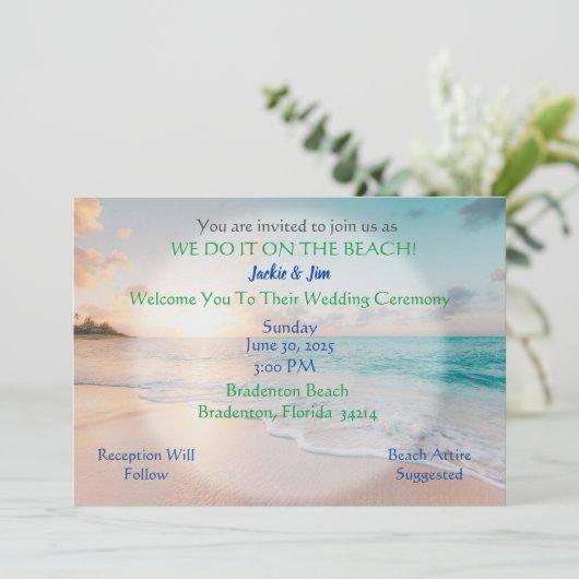 We doen het op het strand kaart (Staand voorkant)