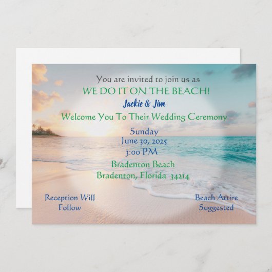 We doen het op het strand kaart (Voorkant / Achterkant)