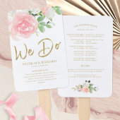We doen het roze Blush Rozen Floral Gold Wedding P Handwaaier