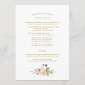 We doen het roze Blush Rozen Floral Gold Wedding P Programmakaart (Achterkant)