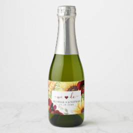 We doen het zondagszonnebloempje als bruistabels sparkling wijnetiket