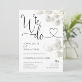 We doen huwelijksuitnodigingen, we doen avondrecep kaart (Staand voorkant)