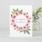 We doen kersenbloesem met gedicht huwelijk kaart (Staand voorkant)