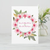 We doen kersenbloesem met gedicht huwelijk kaart (Staand voorkant)