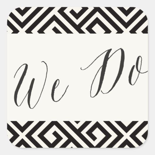 We doen klassieke script geometrische Griekse sleu Vierkante Sticker (Voorkant)