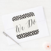 We doen klassieke script geometrische Griekse sleu Vierkante Sticker (Envelop)