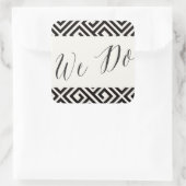 We doen klassieke script geometrische Griekse sleu Vierkante Sticker (Tas)