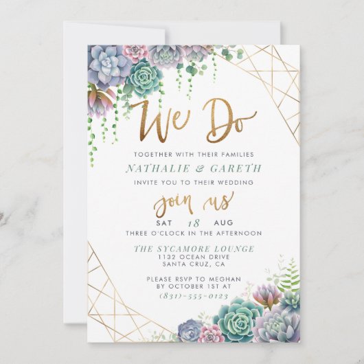 'We doen' met de hand geschreven script en Succule Kaart (Voorkant)