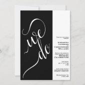 We doen minimalistische 2 Pane Elegant Black Weddi Kaart (Voorkant)