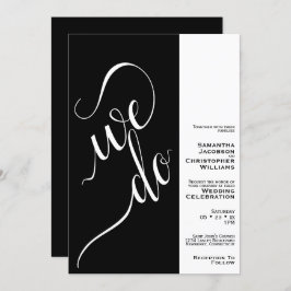 We doen minimalistische 2 Pane Elegant Black Weddi Kaart