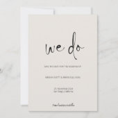 We doen minimalistische beige foto save the date (Voorkant)