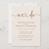 We doen minimalistische terracotta bruiloft monogr kaart (Voorkant)