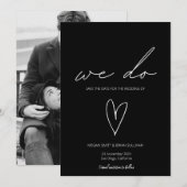 We doen minimalistische zwart wit hart foto save the date (Voorkant / Achterkant)