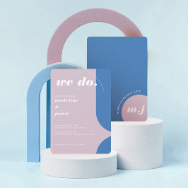 We doen modern gebold blauw en Paars Retro Abstrac Kaart