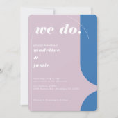 We doen modern gebold blauw en Paars Retro Abstrac Kaart (Voorkant)